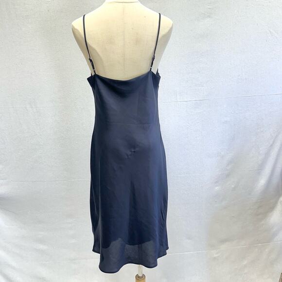 Banana Republic Navy Blue Cascade Slip Dress Size 8 Knee Length - Picture 5 of 14